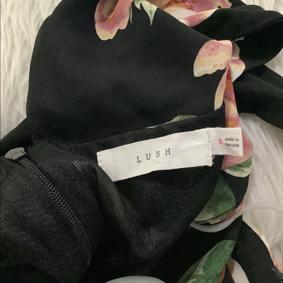 Lush black floral maxi summer dress size small - Picture 5 of 6